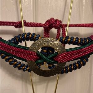 Elegant Multicolor Rope Belt with Silver Accent